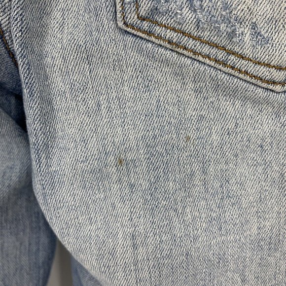 Free People Size 27 Lacey Stilt Distressed Jeans Crochet Button Fly Light Wash‎ - Picture 10 of 10